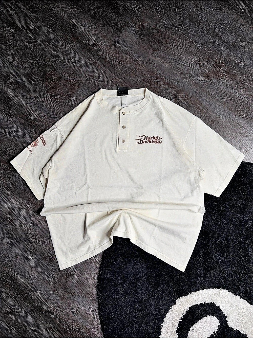 Harley-Davidson Grand Cayman Henley T-Shirt Men's White Size Large